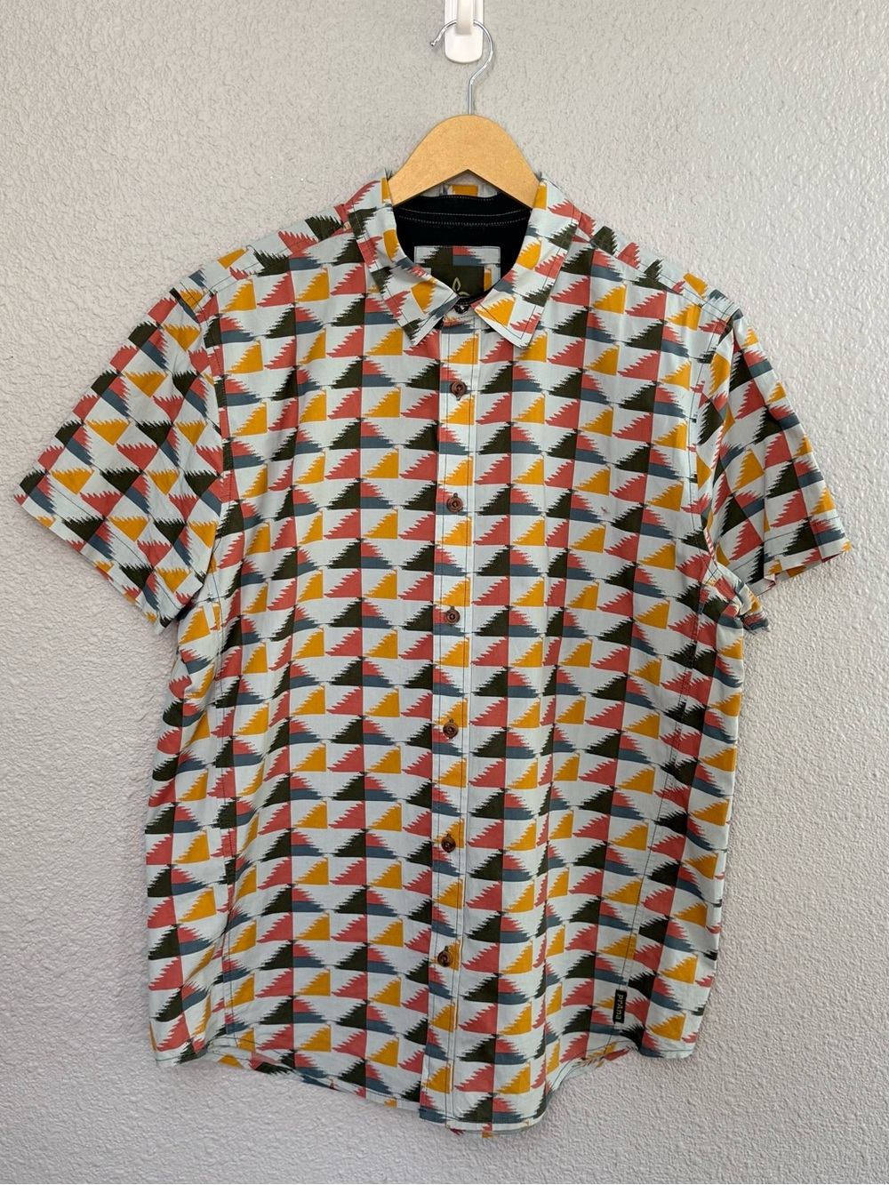 PrAna | Graden Short-Sleeve Shirt | Geometric Design | Size Medium